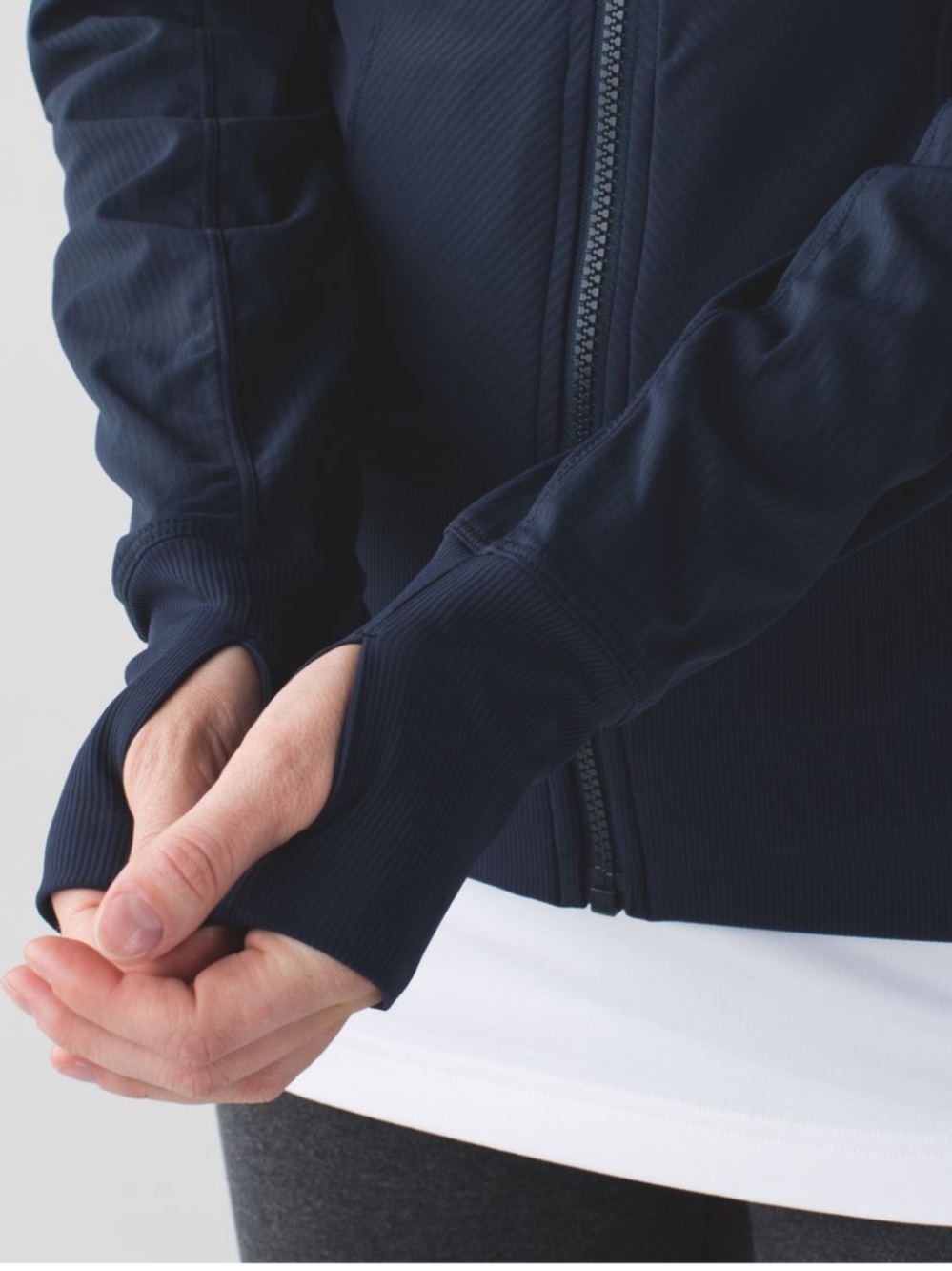 Lululemon In Flux Jacket Hoodie Reversible Navy Size 6 Thumbholes - Picture 4 of 11